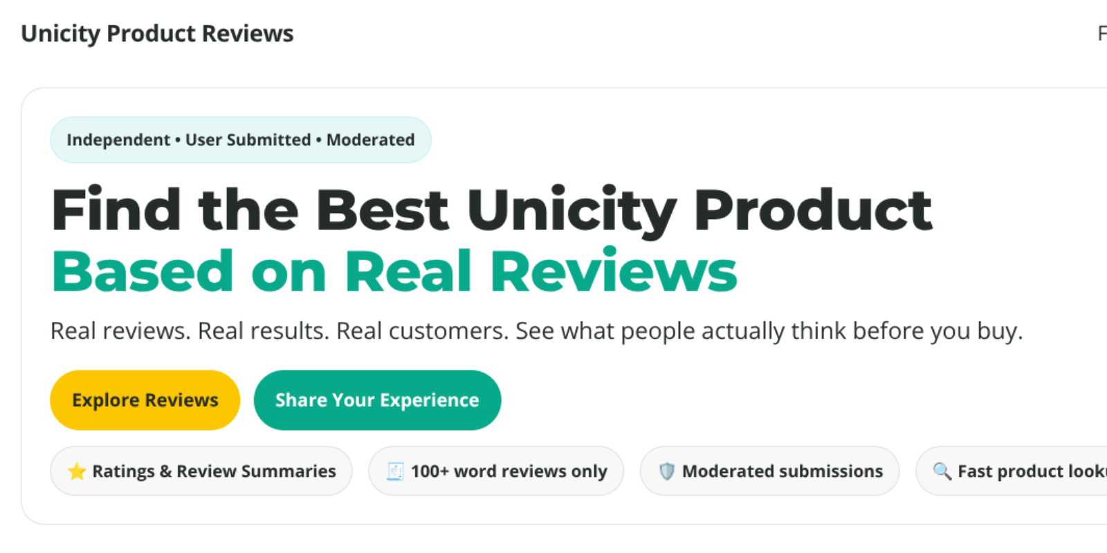 Unicity Product Reviews logo